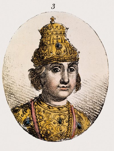 Portrait de Théodore Fédor II Borisovich Godounov (gravure en couleur) - Unknown artist