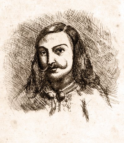 Portrait de Théophile Gautier. Dessin. 19ème siècle - Unknown artist
