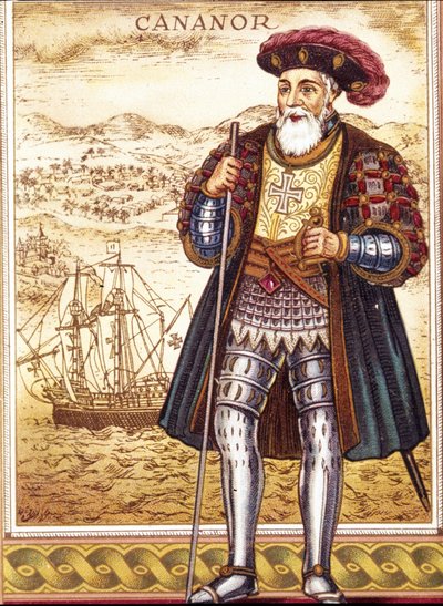 Portrait de Vasco de Gama. Chromolithographie. - Unknown artist