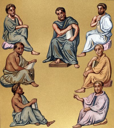 Portrait de différents médecins grecs (philosophes) - Unknown artist