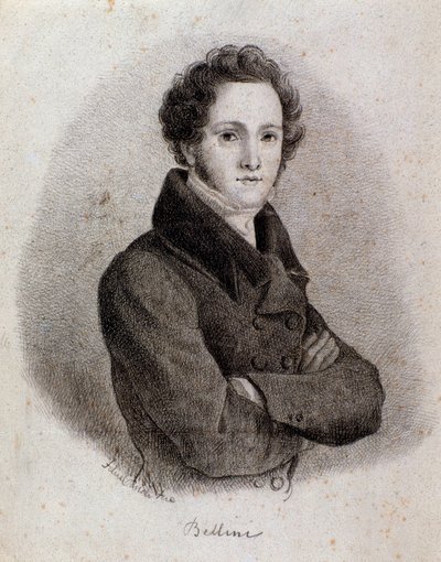 Portrait du compositeur italien Vincenzo Bellini (Gravure. 19ème siècle) - Unknown artist