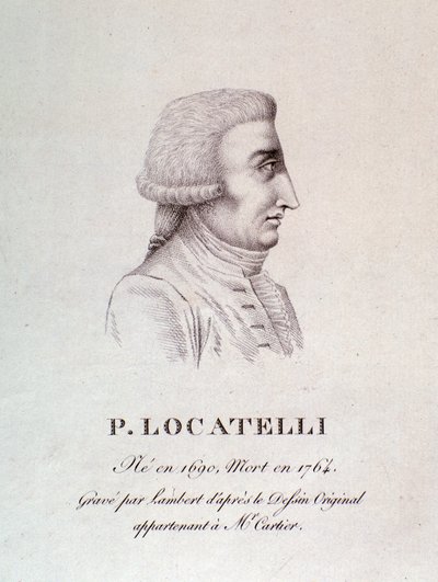Portrait du violoniste et compositeur italien Pietro Locatelli (1695-1762) Gravure. XVIIIe siècle. Bologne, civico museo musico - Unknown artist