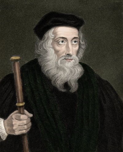 Portrait du théologien et réformateur anglais John Wyclif (ou Wycliff ou Wycliffe) - Unknown artist