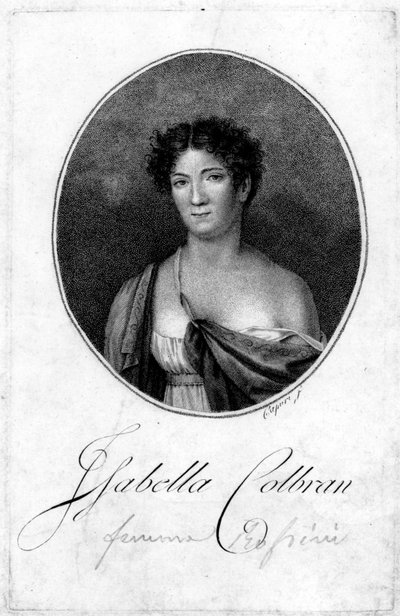 Portrait de la chanteuse espagnole Isabelle Colbran (1785-1845) Gravure du 19ème siècle - Unknown artist