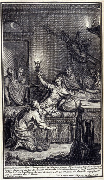 Priam, extrêmement affligé par l