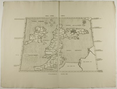 Prima Europe Tabula : Ptolemaeus Romae 1490 - Unknown artist