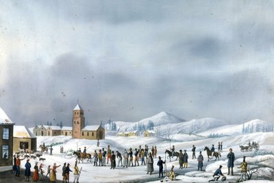 Prisonniers de la campagne de Russie en transfert de Nerva à Novgorod, mars 1814. Rome, Museo napoleonico - Unknown artist