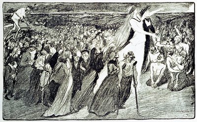 Procession lors du pèlerinage à Lourdes, allégorie par Théophile Alexandre Steinlen (1859 - 1923) illustrant « Lourdes » par Émile Zola (1840-1902) tirée de « Gil Blas illustré » - Unknown artist