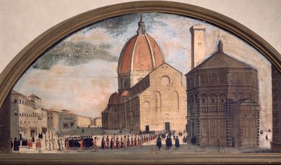 Procession sur la place de la cathédrale Santa Maria del Fiore, Florence (vers 1650) - Unknown artist