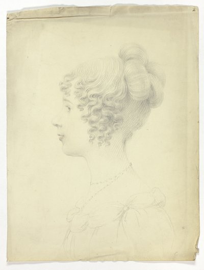 Profil de femme de profil gauche - Unknown artist