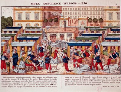 Guerre prussienne : wagons de chemin de fer utilisés comme ambulances, Metz, France - Unknown artist