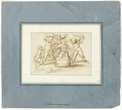 Putti en train de faire du vin - Unknown artist