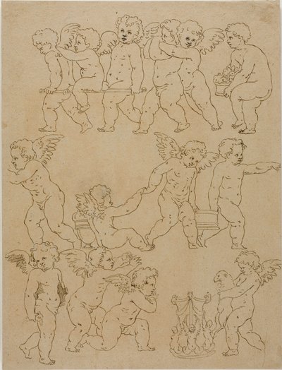 Putti accomplissant des tâches - Unknown artist