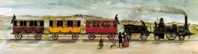 Ligne de chemin de fer entre Barcelone et Mataro (Barcelone-Mataro) inaugurée le 28 octobre - Unknown artist