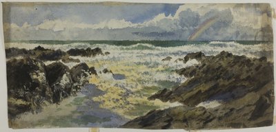 Arc-en-ciel sur mer orageuse - Unknown artist