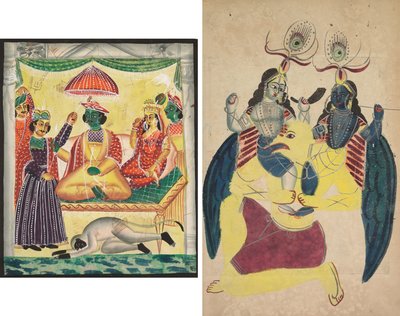 Rama et Sita (recto); Garuda portant Balarama et Krishna (verso) - Unknown artist