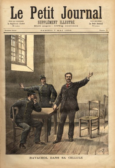 Ravachol (1859-1892, ou François Claudius Koenigsberg) dans sa cellule, après son audition aux assises le 26 avril - Unknown artist
