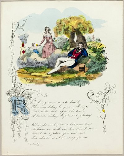 Reclining on a Roseate Knoll (valentin) - Unknown artist