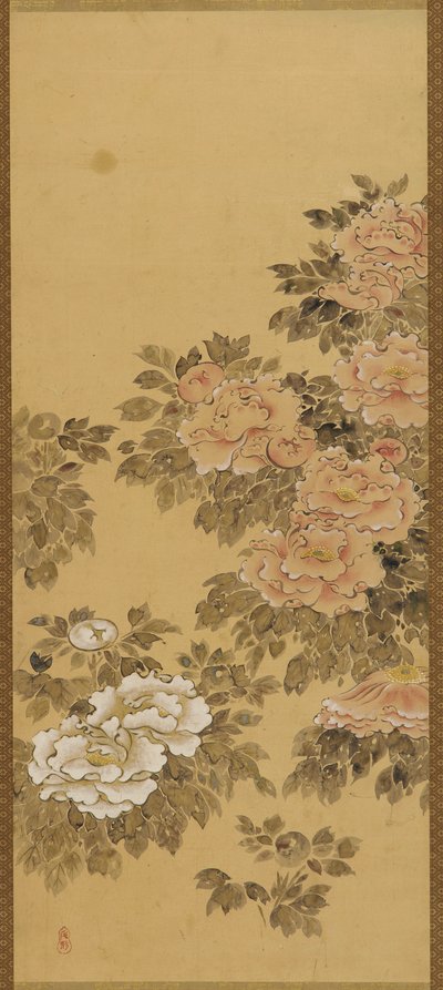 Pivoines rouges et blanches - Unknown artist