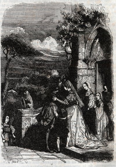 Renaud retournant à sa famille - gravure de 1851 de « Roland furieux » - Unknown artist