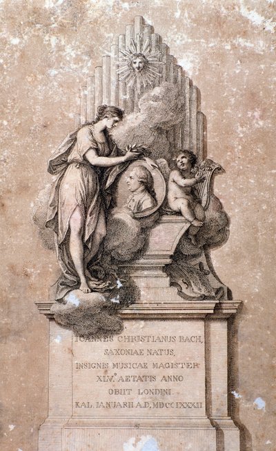 Représentation du compositeur allemand Johann Christian Bach (Gravure. 18ème siècle) - Unknown artist