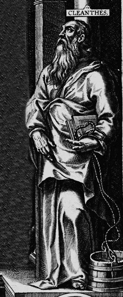 Représentation du philosophe grec stoïcien Cléanthe (330-232 av. J.-C.) Gravure du frontispice de « Œuvres philosophiques » par Sénèque - Unknown artist