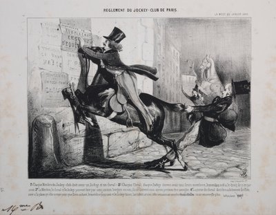 Règlement du Jockey Club de Paris: Chaque membre du Jockey Club doit avoir un jockey, et un cheval... - Unknown artist