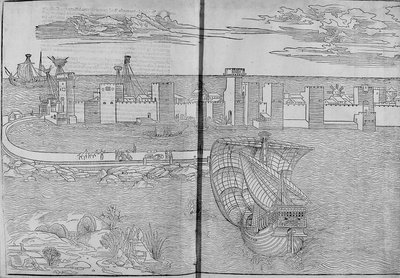 Rhodes - dans "Les Saintes Pérégrinations" par Bernard de Breydenbach - Unknown artist