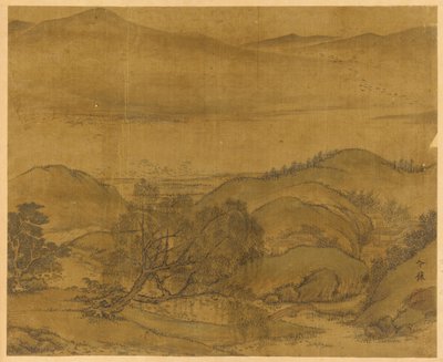 Paysage fluvial : un saule et d