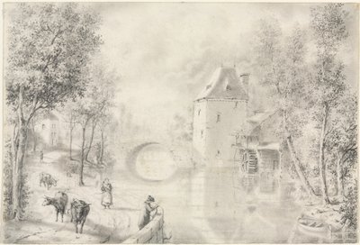 Route près du vieux pont - Unknown artist