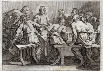 Bible de Royaumont, Nouveau Testament : La Cène. Illustration de 1811. - Unknown artist