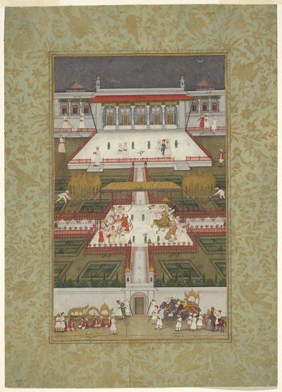 Un souverain diverti par des danseurs dans un jardin paradisiaque - Unknown artist