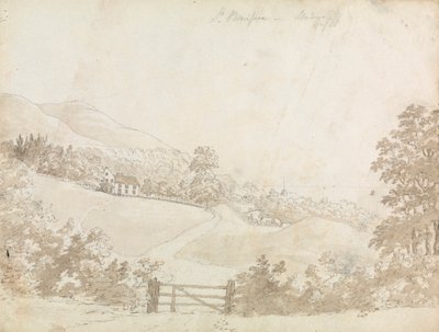 Paysage rural avec maison, île de Wight - Unknown artist