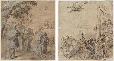 Ruth et Boaz (recto) La Chute de Simon le Magicien (verso) - Unknown artist