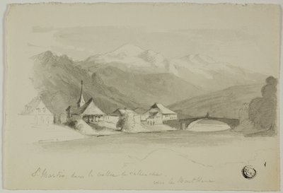 Saint Martin, dans la vallée de Sallenche, regardant vers le Mont Blanc - Unknown artist