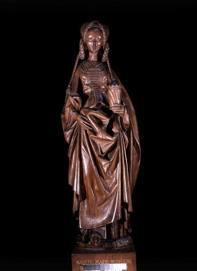 Sainte Marie-Madeleine en Marie de Bourgogne, fille de Charles le Téméraire, bois sculpté - Unknown artist