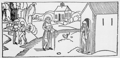 Saint Pasteur. Gravure de "Leben der Heiligen - sommerteil" (Le livre des saints) par Jacobus (Jacques) de Voragine (1228-1298). Lübeck 1488. - Unknown artist