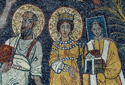 Saint Paul, Sainte Cécile et Saint Pascal (détail) - Unknown artist