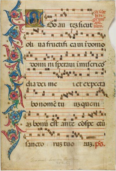Saint Pierre dans une initiale "E" historiée d