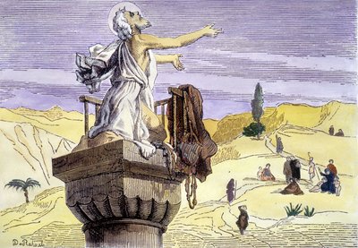 Saint Siméon le stylite prêchant sur une colonne - Unknown artist