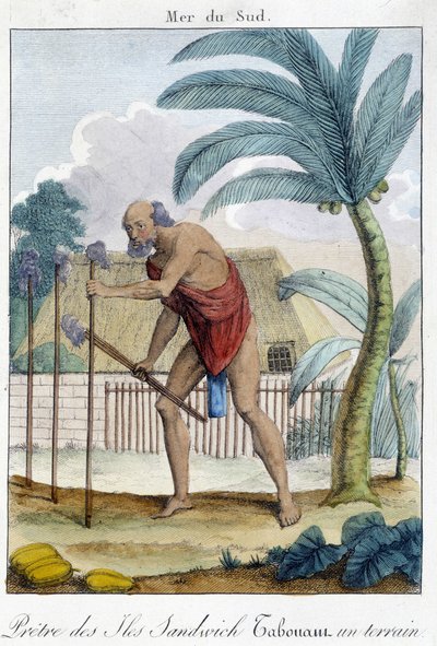 Prêtre des îles Sandwich battant un champ - Unknown artist
