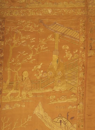 Satin, brodé en forme de grande tenture - Unknown artist