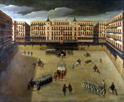 Scène de corrida à Madrid, huile sur toile - Unknown artist