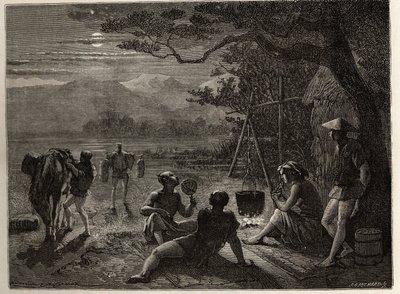 Scène de repos à la campagne, au clair de lune - Unknown artist