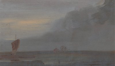 Marine avec bateaux : Soir - Unknown artist