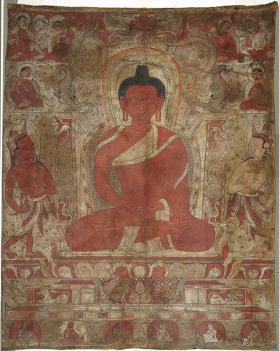 Amitabha assis avec des assistants - Unknown artist