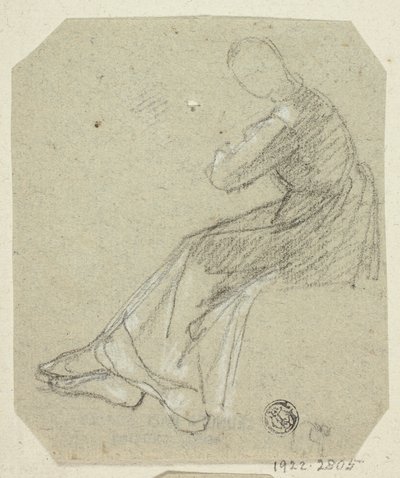 Femme assise de profil - Unknown artist