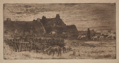 Bergerie : Coucher de soleil - Unknown artist