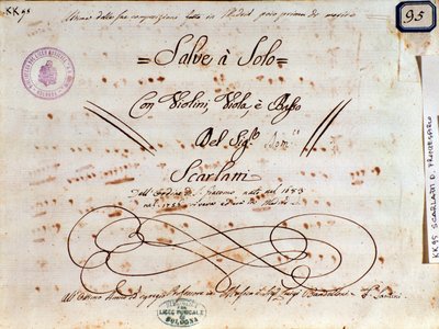 Page de partition musicale pour Salve Regina par Domenico Scarlatti - Unknown artist
