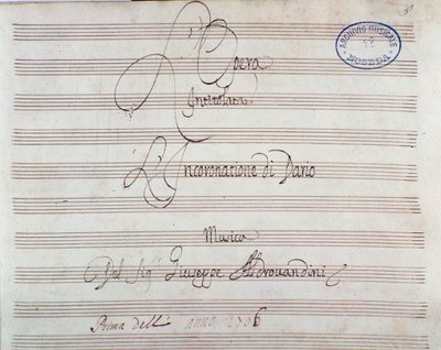 Partition pour La couronnement de Darius par Giuseppe Aldrovandini (1703) - Unknown artist
